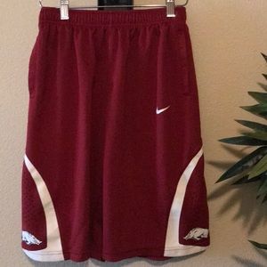 Nike shorts size large.  Arkansas Razorbacks.